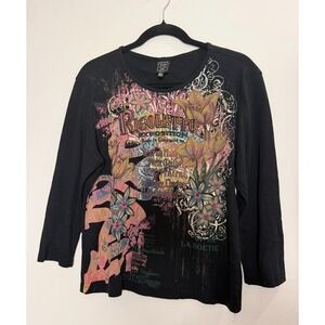 Suzie In The City Rigoletto Y2K Long Sleeve Top Nostalgic Grunge Hippie PXL Retr